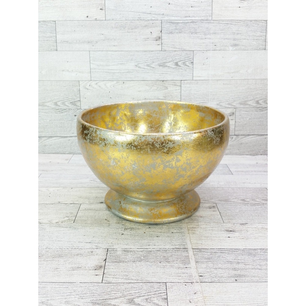 1999 Vintage Bath & Body Works Decorative Display Bowl Holiday Edition Gold